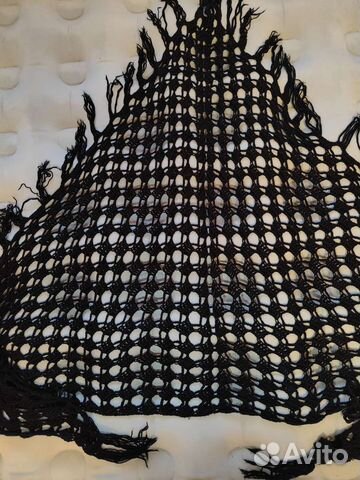 Шаль черная, натуральная шерсть