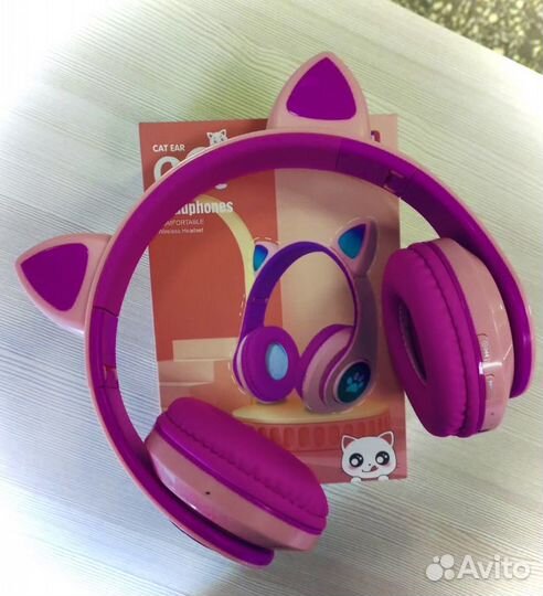 Блютуз наушники с ушками