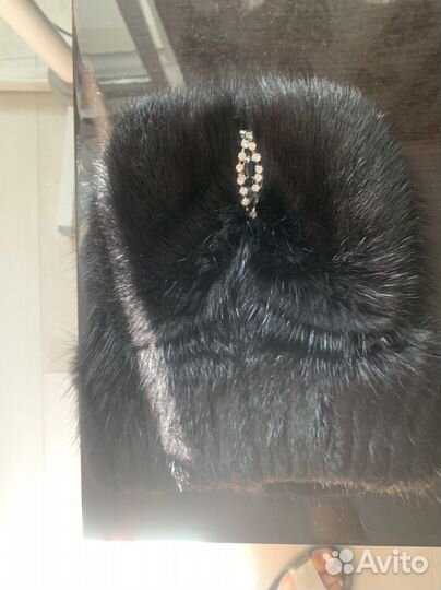 Шапка норковая черная