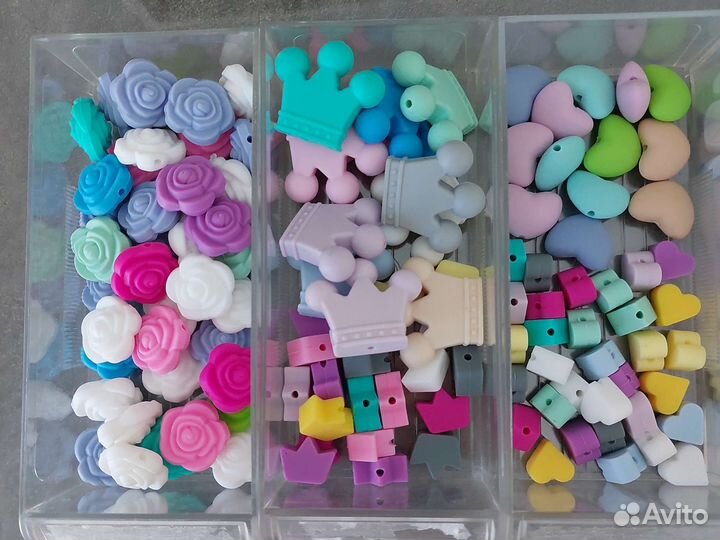Силиконовые цифры, грызунки, бусины