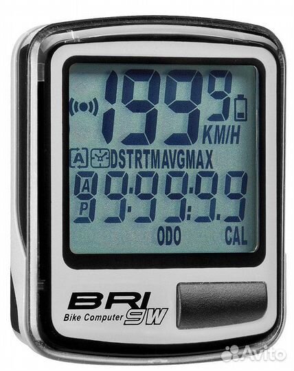 Велокомпьютер BRI- 9W беспроводной 9 функций черн