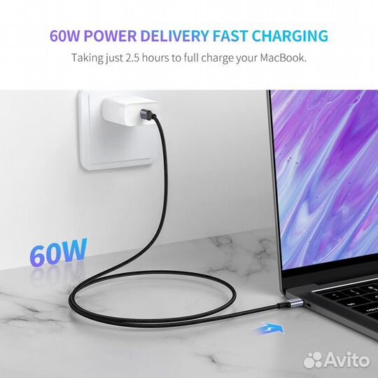 Кабель USB Type C 2.0 - USB Type C 2.0 3A 1,0 м