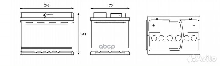 Аккумулятор Sputnik 62 Ah, 550 A, 242x175x190 п