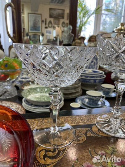 Шампаньки хрусталь, стекло винтаж