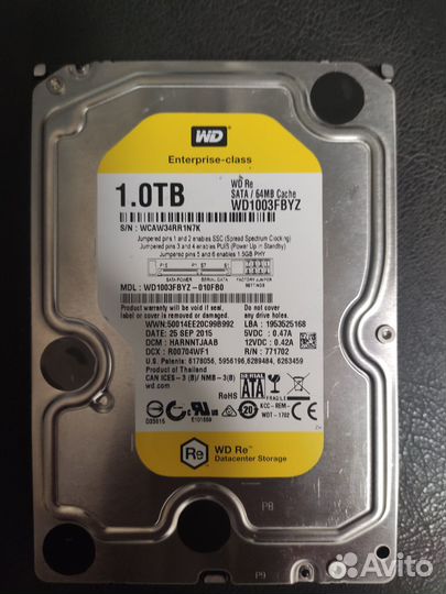 WD Gold 1 Tb Маленький пробег не китай