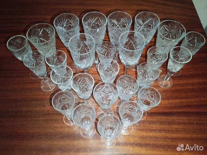Хрустальная посуда бу рюмки салатники итд
