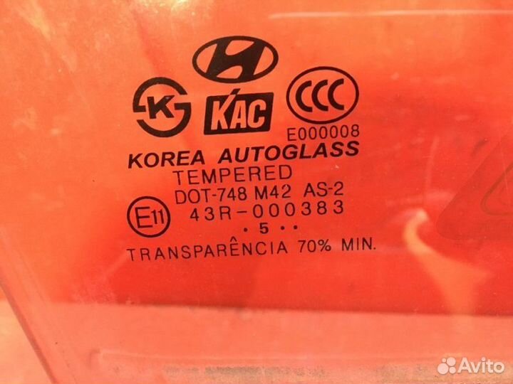 Стекло двери переднее правое Hyundai Sonata NF