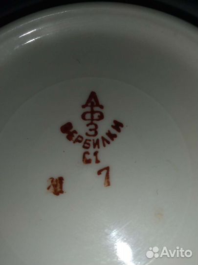 Сервиз Слива на черном Чашка/блюдце дфз Винтаж ссс