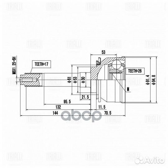 ШРУС наружный передний к-кт Opel Frontera A 91