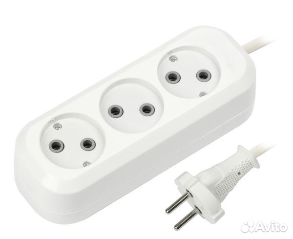 Удлинитель 3 гнезда 1, 5 метра 6А/1, 35кВт без заз