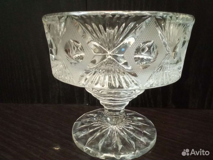 Ваза конфетница хрусталь