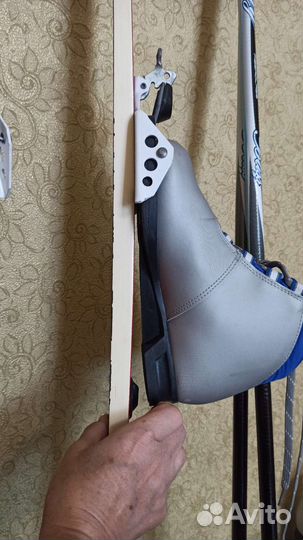 Лыжи беговые, палки, ботинки,чехол