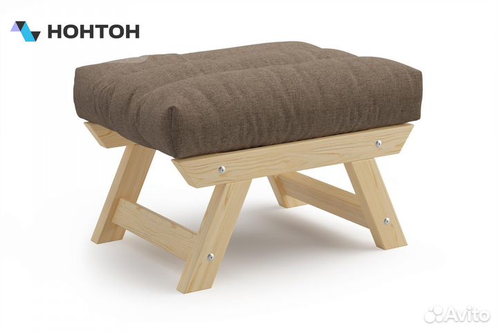 Пуф Амбер рогожка коричневая