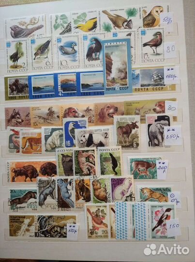 Почтовые марки фауна, флора