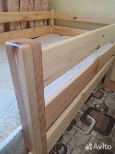 Детская кровать с бортиком от 3 лет с матрасом