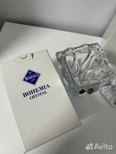 Хрустальная ваза bohemia 22 см 2 штуки