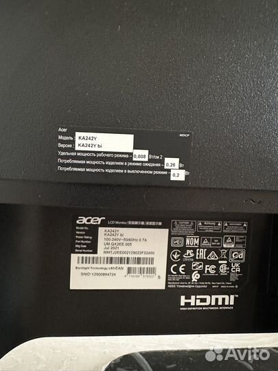 Монитор Acer ka242ybi