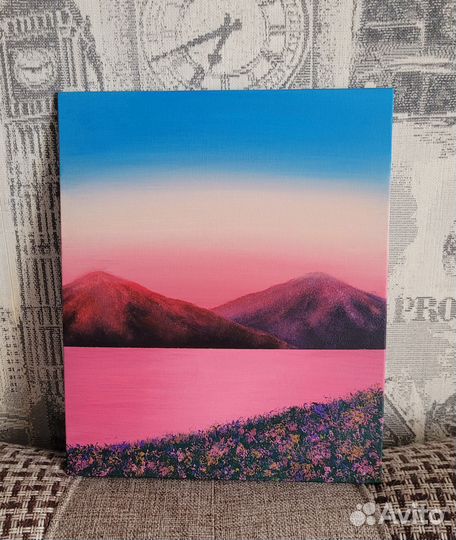 Картина акрилом на холсте, пейзаж