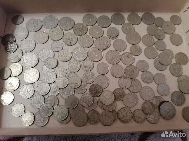 Монеты 10,15,20,50 копеек СССР