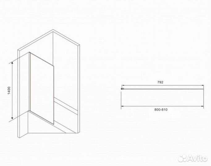 Шторка на ванну Abber Immer Offen AG71080B 80 см