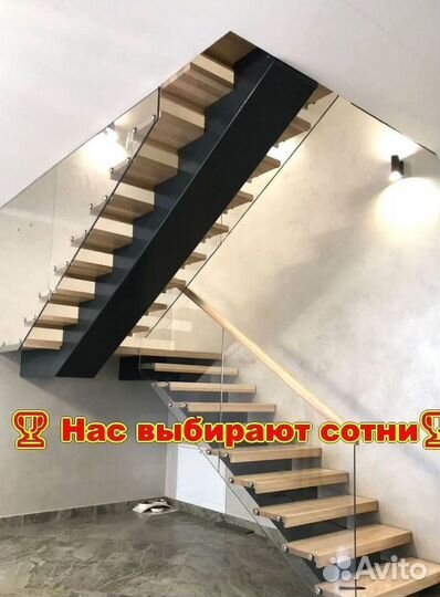 Лестница на металлокаркасе. Опытные мастера