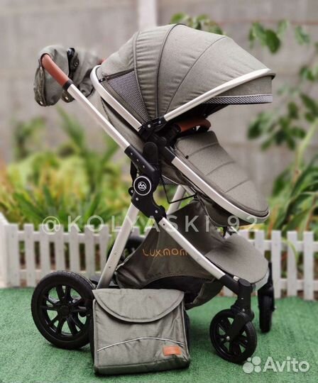 Коляска Luxmom V9 3в1/2в1 (Olive)