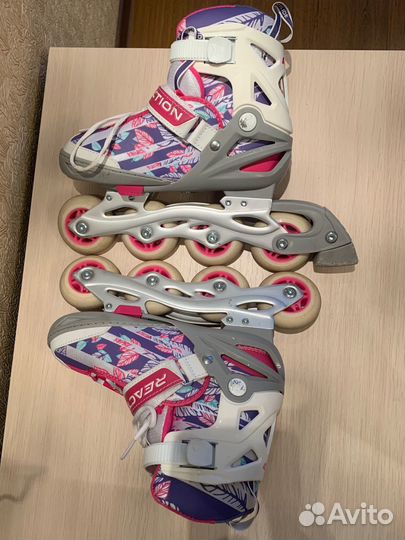 Роликовые коньки детские, шлем, защита