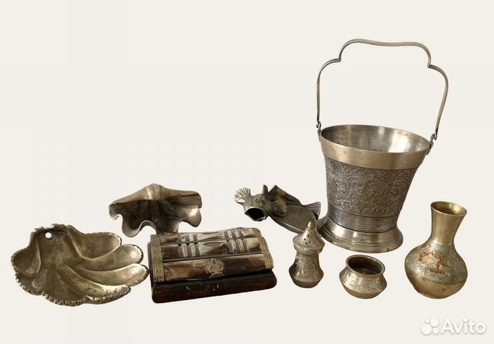 Антквариат-пепельницы,солнка/перечница,ведро