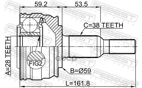 ШРУС внешн задний VW transporter V RWD 03-10