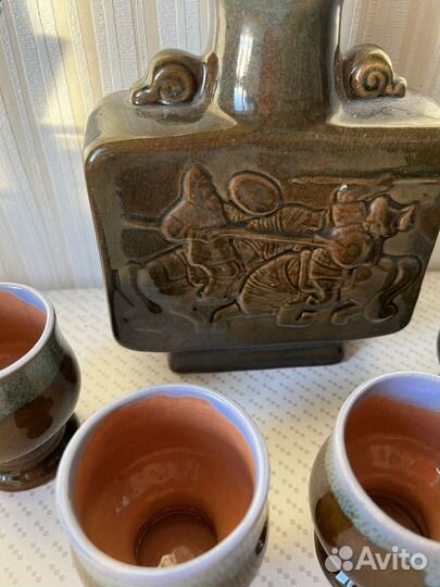 Графин стопки глина СССР