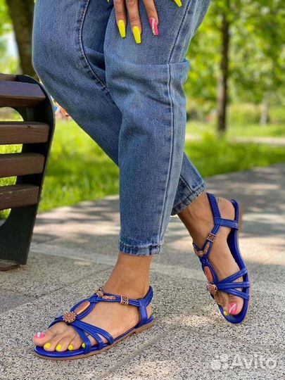 Босоножки женские синие