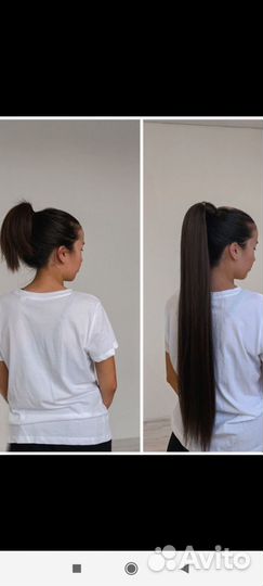 Хвост на резинке русый