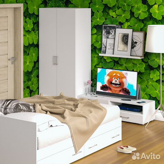 Спальня белая Стандарт № 3 Стандарт с кроватью 1600 с ящиками, цвет белый, спальное место 1600х2000