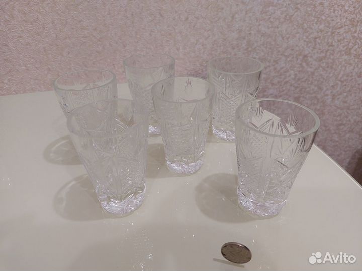 Стаканы хрустальные 6 шт набор