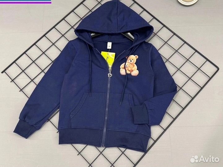 Трикотажная кофта с капюшоном, 104-128