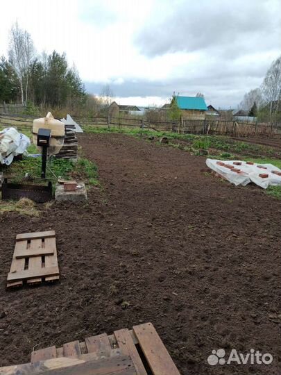 Вспашка земли, фрезой, фронтальный погрузчик