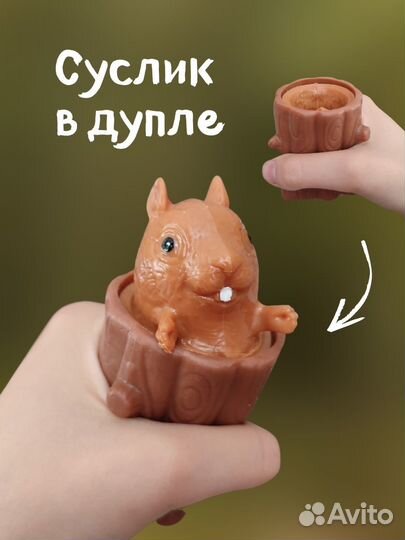 Антистресс Мышка в сыре, белка в чашке, лягушка в