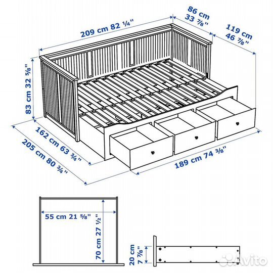 Кровать IKEA хемнэс б.у