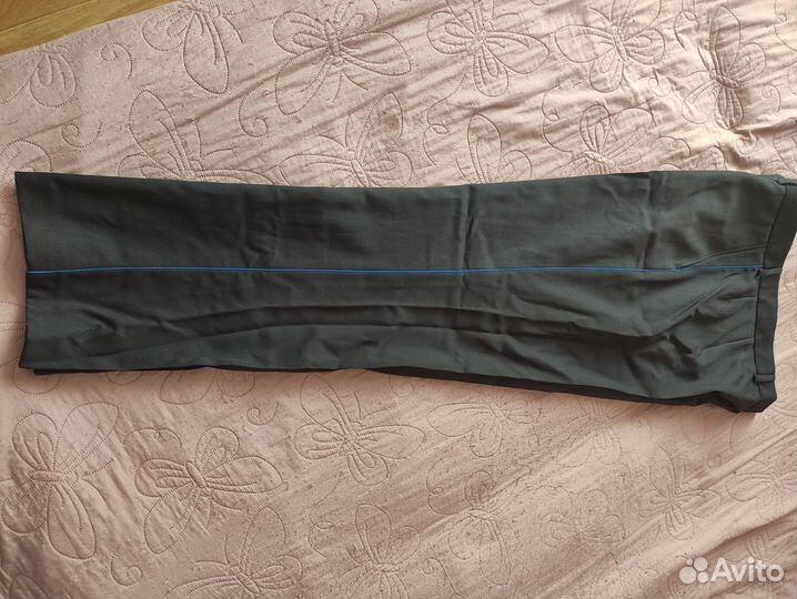 Брюки п/ш, иссине-черные, мужские, с кантом, фсб