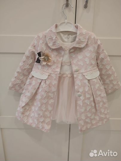 Нарядный комплект платье и пальто на 1 годик