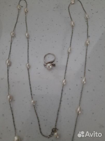 Комплект бижутерии с жемчугом