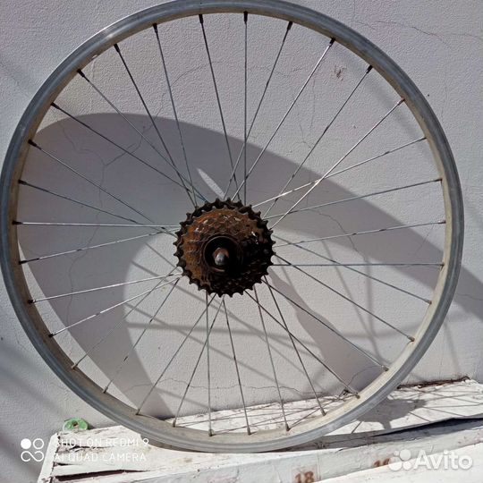 Велосипедное колесо 24 дюйма, заднее, 6 скоростей
