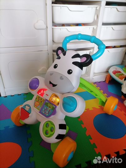 Ходунки каталка fisher price зебра