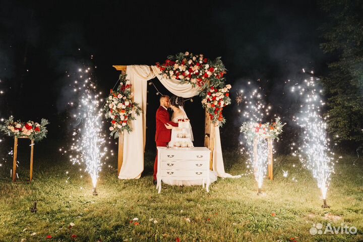 Танца в облаках, холодные фонтаны на свадьбу