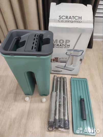 Швабра с отжимом и ведром 6 л новая