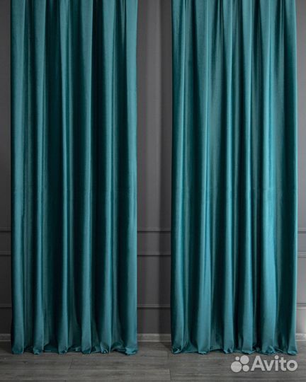 Шторы бархат Беллиссимо темно-бирюзовый новые