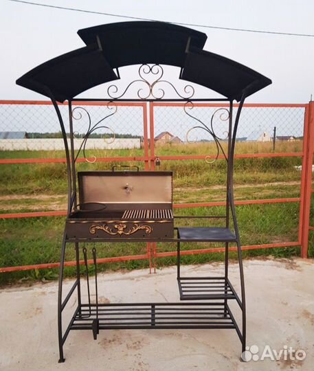 Кованый мангал с печью