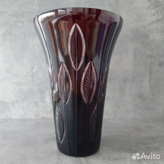 Ваза рубиновое стекло СССР
