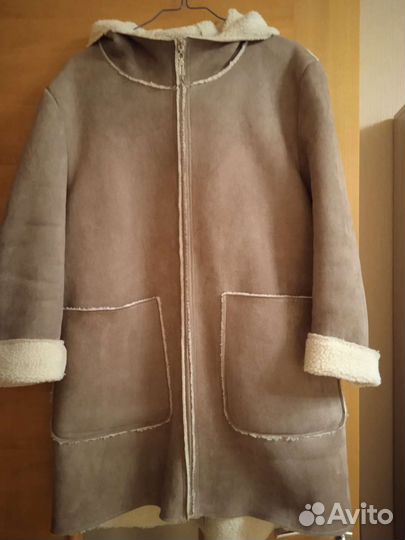 Дубленка с капюшоном 48 50 Легкая
