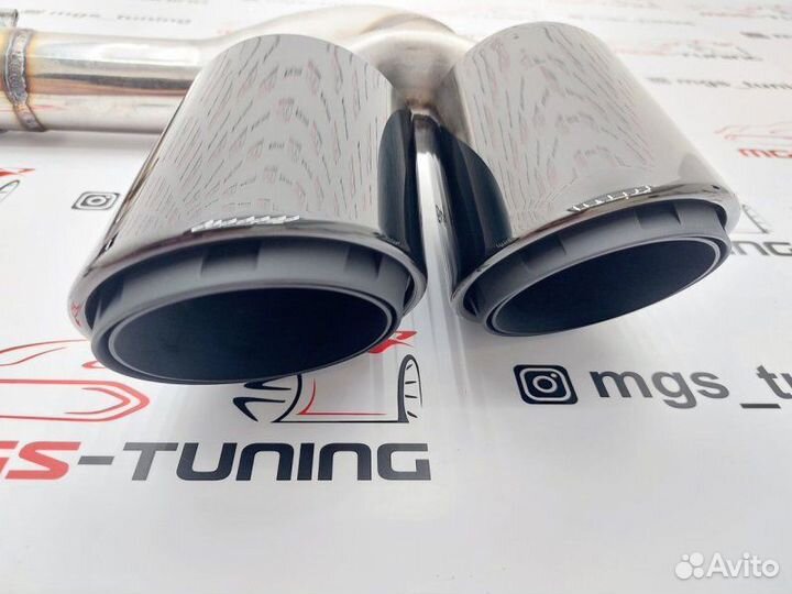 Насадки выхлоп Touareg 18+ двойные круглые черные